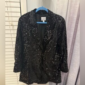 Nine West black sequin blazer dress